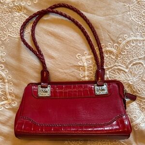 Elegant Red Leather Shoulder Bag